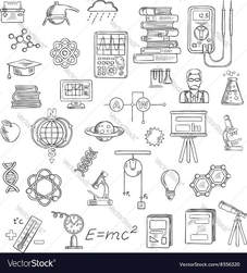 Screenshot of hand-drawn stock illustrations of science-related images from VectorStock.com